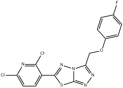 6-(2,6-dichloropyridin-3-yl)-3-[(4-fluorophenoxy)methyl][1,2,4]triazolo[3,4-b][1,3,4]thiadiazole Struktur