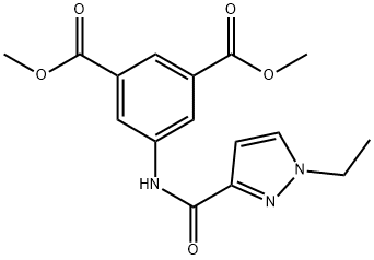 dimethyl 5-(1-ethyl-1H-pyrazole-3-carboxamido)isophthalate Struktur