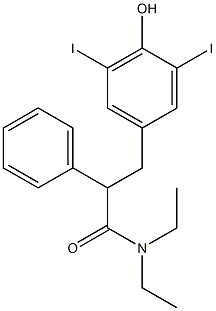 N,N-DIETHYL-3,5-DIIODO-4-HYDROXY-ALPHA-PHENYLHYDROCINNAMAMIDE Struktur