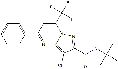 N-(TERT-BUTYL)-3-CHLORO-5-PHENYL-7-(TRIFLUOROMETHYL)PYRAZOLO[1,5-A]PYRIMIDINE-2-CARBOXAMIDE Struktur