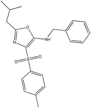 BENZYL-(2-ISOBUTYL-4-(TOLUENE-4-SULFONYL)-OXAZOL-5-YL)-AMINE Struktur