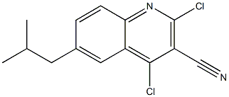 2,4-dichloro-6-isobutylquinoline-3-carbonitrile Structure