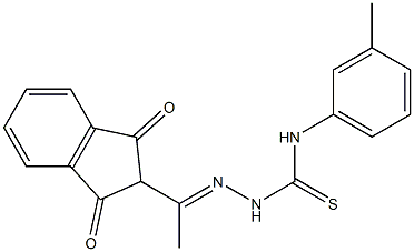 2-(N-{[(3-methylphenyl)amino]carbonothioyl}ethanehydrazonoyl)-1H-indene-1,3(2H)-dione Struktur