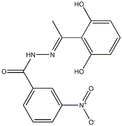 (E)-N'-(1-(2,6-dihydroxyphenyl)ethylidene)-3-nitrobenzohydrazide Struktur