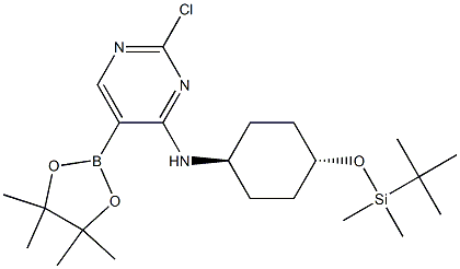 2-chloro-N-[trans-4-[(tert-butyldimethylsilyl)oxy]cyclohexyl]-5-(tetramethyl-1,3,2-dioxaborolan-2-yl)pyrimidin-4-amine, 2304631-70-5, 結(jié)構(gòu)式