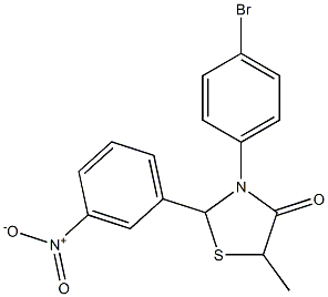 3-(4-bromophenyl)-5-methyl-2-(3-nitrophenyl)thiazolidin-4-one Structure