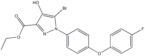 ethyl 5-bromo-1-(4-(4-fluorophenoxy)phenyl)-4-hydroxy-1H-pyrazole-3-carboxylate Structure