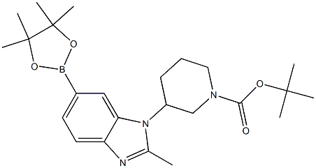 tert-butyl 3-(2-methyl-6-(4,4,5,5-tetramethyl-1,3,2-dioxaborolan-2-yl)-1H-benzo[d]imidazol-1-yl)piperidine-1-carboxylate Structure