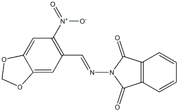 2-{[(6-nitro-1,3-benzodioxol-5-yl)methylene]amino}-1H-isoindole-1,3(2H)-dione Struktur