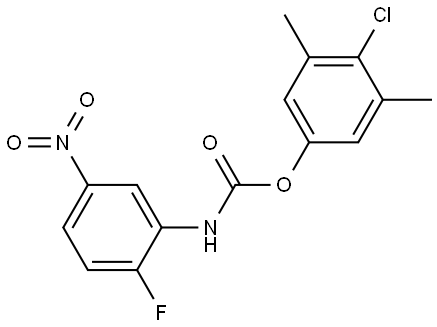 4-CHLORO-3,5-DIMETHYL N-(2-FLUORO-5-NITROPHENYL)CARBAMATE Struktur