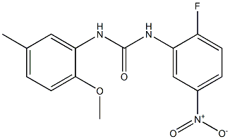 1-(2-FLUORO-5-NITROPHENYL)-3-(2-METHOXY-5-METHYLPHENYL)UREA Struktur