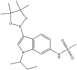 N-(1-sec-butyl-3-(4,4,5,5-tetramethyl-1,3,2-dioxaborolan-2-yl)-1H-indol-6-yl)methanesulfonamide Structure