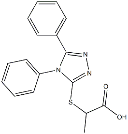 2-((4,5-diphenyl-4H-1,2,4-triazol-3-yl)thio)propanoic acid Struktur