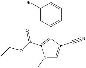 ethyl 3-(3-bromophenyl)-4-cyano-1-methyl-1H-pyrrole-2-carboxylate Structure