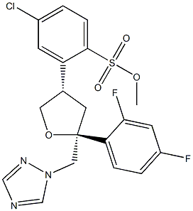 ((3S,5S)-5-((1H-1,2,4-triazol-1-yl)methyl)-5-(2,4-difluorophenyl)tetrahydrofuran-3-yl)methyl 4-chlorobenzenesulfonate Struktur