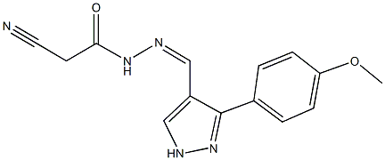 2-cyano-N'-{[3-(4-methoxyphenyl)-1H-pyrazol-4-yl]methylene}acetohydrazide Struktur