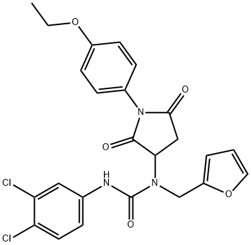 N'-(3,4-dichlorophenyl)-N-[1-(4-ethoxyphenyl)-2,5-dioxo-3-pyrrolidinyl]-N-(2-furylmethyl)urea Struktur
