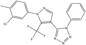 5-[1-(3-chloro-4-methylphenyl)-5-(trifluoromethyl)-1H-pyrazol-4-yl]-1-phenyl-1H-tetraazole Struktur