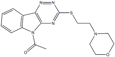 5-acetyl-5H-[1,2,4]triazino[5,6-b]indol-3-yl 2-(4-morpholinyl)ethyl sulfide Struktur