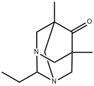 2-ethyl-5,7-dimethyl-1,3-diazatricyclo[3.3.1.1~3,7~]decan-6-one Struktur