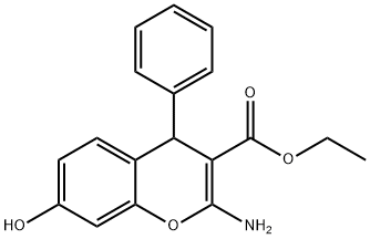ethyl 2-amino-7-hydroxy-4-phenyl-4H-chromene-3-carboxylate Struktur