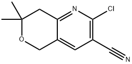 2-chloro-7,7-dimethyl-7,8-dihydro-5H-pyrano[4,3-b]pyridine-3-carbonitrile Struktur