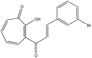 3-[3-(3-bromophenyl)acryloyl]-2-hydroxy-2,4,6-cycloheptatrien-1-one Struktur