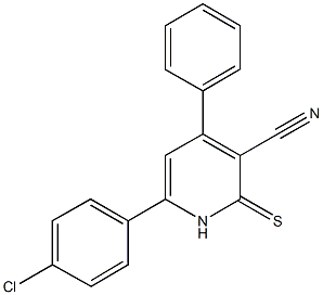 6-(4-chlorophenyl)-4-phenyl-2-thioxo-1,2-dihydro-3-pyridinecarbonitrile Struktur