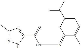 N'-(5-isopropenyl-2-methyl-2-cyclohexen-1-ylidene)-3-methyl-1H-pyrazole-5-carbohydrazide Struktur