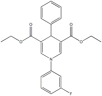 diethyl 1-(3-fluorophenyl)-4-phenyl-1,4-dihydropyridine-3,5-dicarboxylate Struktur