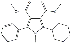 dimethyl 2-cyclohexyl-1-methyl-5-phenyl-1H-pyrrole-3,4-dicarboxylate Struktur