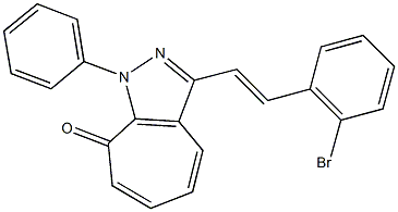 3-[2-(2-bromophenyl)vinyl]-1-phenylcyclohepta[c]pyrazol-8(1H)-one Struktur