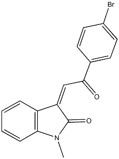3-[2-(4-bromophenyl)-2-oxoethylidene]-1-methyl-1,3-dihydro-2H-indol-2-one Struktur