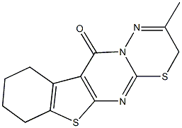2-methyl-7,8,9,10-tetrahydro-3H,11H-[1]benzothieno[2',3':4,5]pyrimido[2,1-b][1,3,4]thiadiazin-11-one Struktur