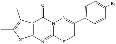 2-(4-bromophenyl)-7,8-dimethyl-3H,9H-thieno[2',3':4,5]pyrimido[2,1-b][1,3,4]thiadiazin-9-one Struktur