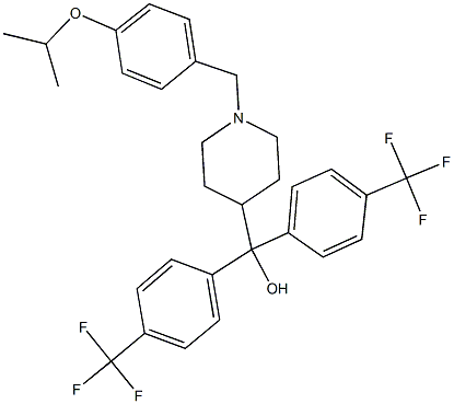 [1-(4-isopropoxybenzyl)-4-piperidinyl]{bis[4-(trifluoromethyl)phenyl]}methanol Struktur