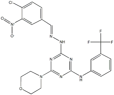 4-chloro-3-nitrobenzaldehyde {4-(4-morpholinyl)-6-[3-(trifluoromethyl)anilino]-1,3,5-triazin-2-yl}hydrazone Struktur