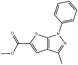 methyl 3-methyl-1-phenyl-1H-thieno[2,3-c]pyrazole-5-carboxylate Struktur