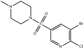 1-[(5-bromo-6-chloro-3-pyridinyl)sulfonyl]-4-methylpiperazine Struktur