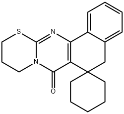 5,6,10,11-tetrahydrospiro(7H,9H-benzo[h][1,3]thiazino[2,3-b]quinazoline-6,1'-cyclohexane)-7-one Struktur
