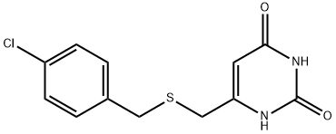 6-{[(4-chlorobenzyl)sulfanyl]methyl}-2,4(1H,3H)-pyrimidinedione Struktur