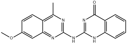 2-[(7-methoxy-4-methyl-2-quinazolinyl)amino]-4-quinazolinol Struktur
