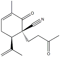 6-isopropenyl-3-methyl-2-oxo-1-(3-oxobutyl)-3-cyclohexene-1-carbonitrile Struktur