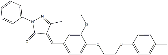 4-{3-methoxy-4-[2-(4-methylphenoxy)ethoxy]benzylidene}-5-methyl-2-phenyl-2,4-dihydro-3H-pyrazol-3-one Struktur