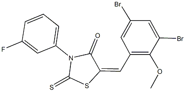 5-(3,5-dibromo-2-methoxybenzylidene)-3-(3-fluorophenyl)-2-thioxo-1,3-thiazolidin-4-one Struktur