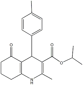isopropyl 2-methyl-4-(4-methylphenyl)-5-oxo-1,4,5,6,7,8-hexahydroquinoline-3-carboxylate Struktur