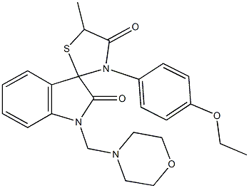 3'-(4-ethoxyphenyl)-5'-methyl-1-(4-morpholinylmethyl)-1,3-dihydrospiro(2H-indole-3,2'-[1,3]-thiazolidine)-2,4'-dione Struktur