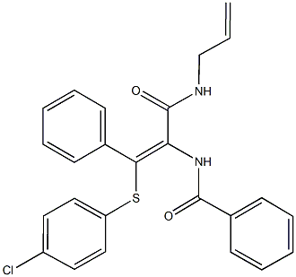 N-{1-[(allylamino)carbonyl]-2-[(4-chlorophenyl)sulfanyl]-2-phenylvinyl}benzamide Struktur