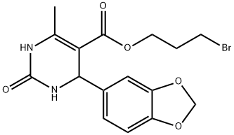 3-bromopropyl 4-(1,3-benzodioxol-5-yl)-6-methyl-2-oxo-1,2,3,4-tetrahydropyrimidine-5-carboxylate Struktur