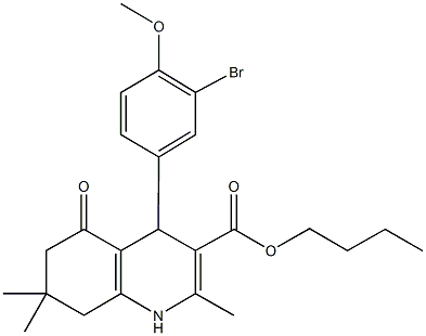 butyl 4-[3-bromo-4-(methyloxy)phenyl]-2,7,7-trimethyl-5-oxo-1,4,5,6,7,8-hexahydroquinoline-3-carboxylate Struktur